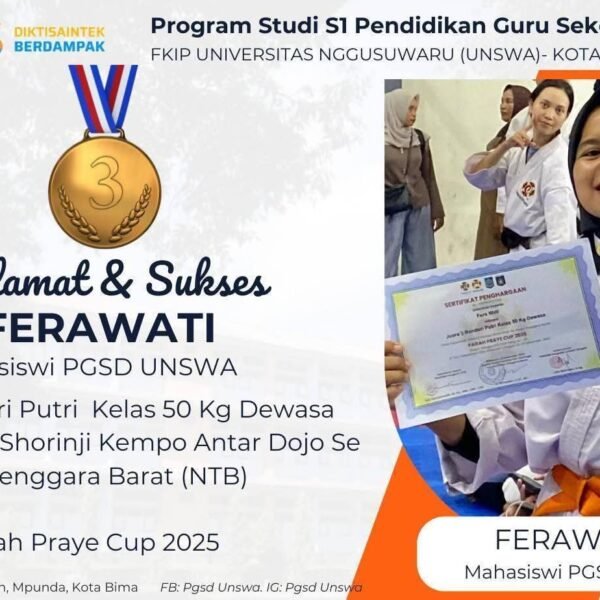 Mahasiswi PGSD UNSWA, Sabet Juara 3 Shorinji Kempo Se-NTB