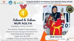Read more about the article Mahasiswi PGSD UNSWA Raih Medali Emas dan Pesilat Terbaik Tapak Suci Se-NTB